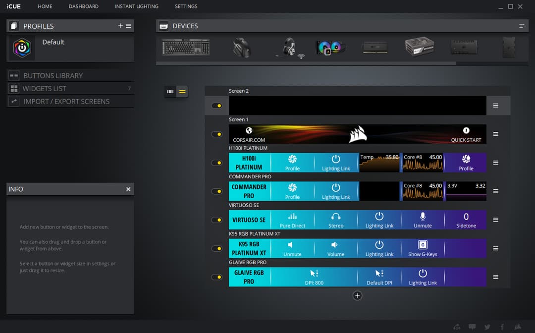 iCUE NEXUS TO YOUR COMMAND CENTER