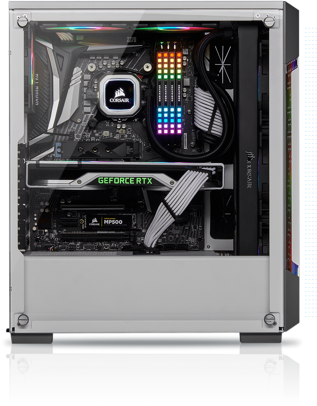 iCUE 220T RGB Airflow Glass Mid-Tower Smart Case — White