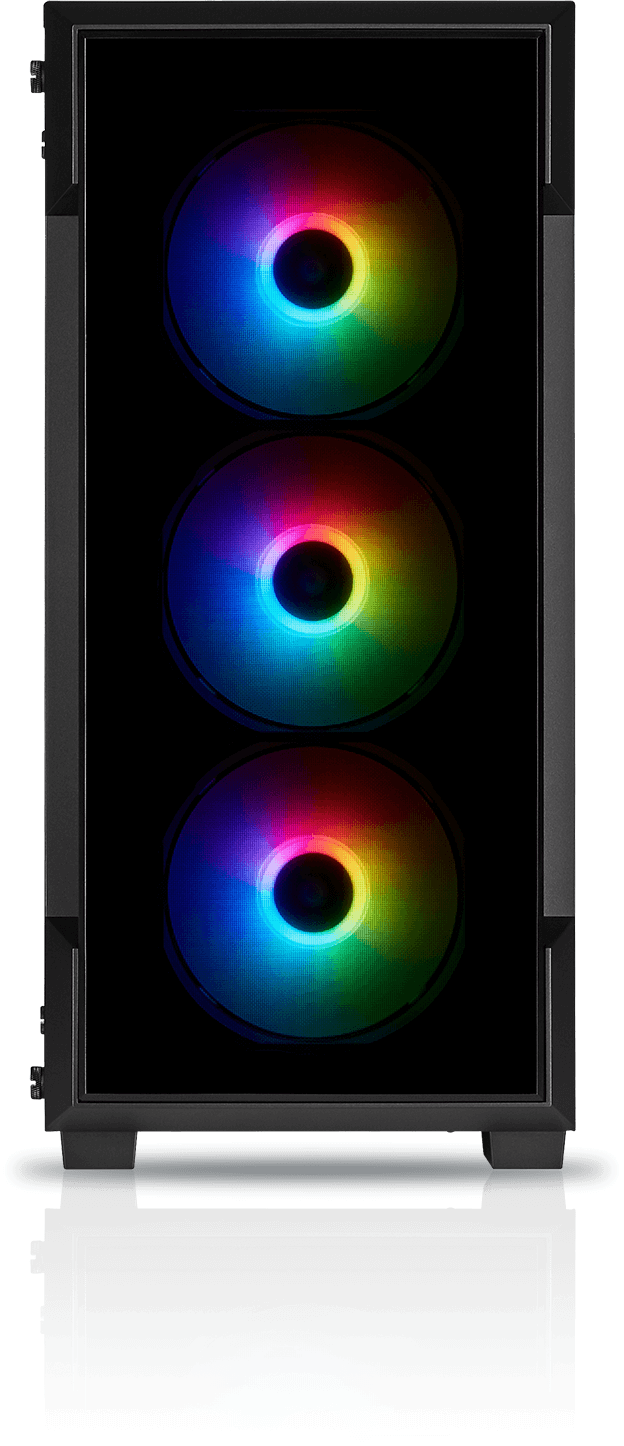 220T RGB TEMPERED GLASS BLACK - SP120 RGB PRO Fans
