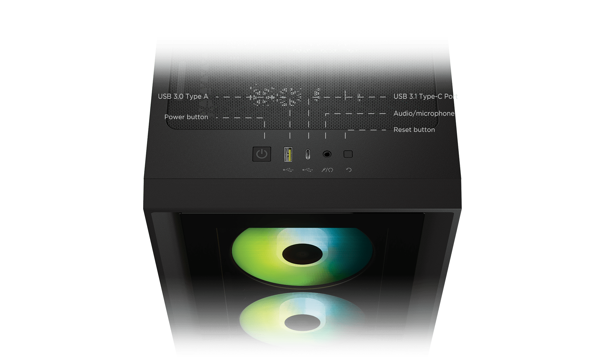 Black Corsair iCUE 4000X RGB Mid-Tower ATX PC Case 