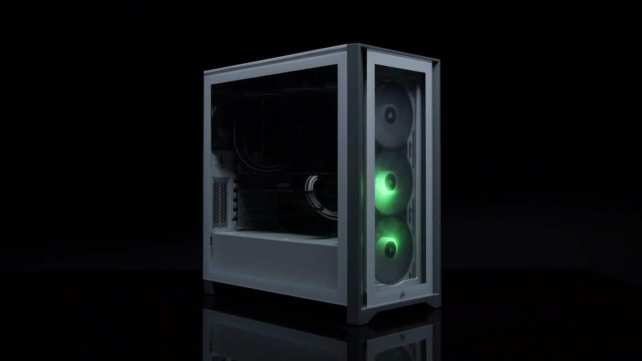 iCUE 4000X RGB钢化玻璃中塔式ATX机箱— 白色