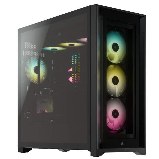 iCUE 5000X RGB 強化ガラスミッドタワー ATX PC スマートケース — ホワイト
