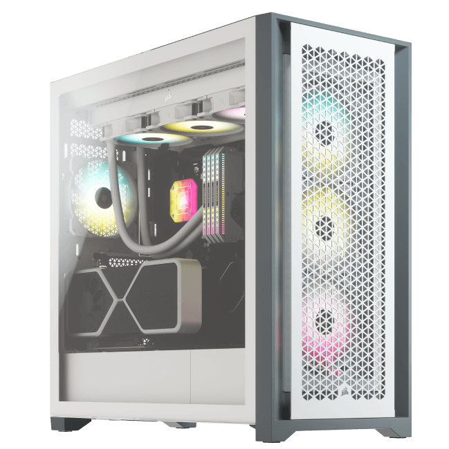 5000D AIRFLOW 強化ガラス製ミッドタワー ATX PC ケース — ホワイト