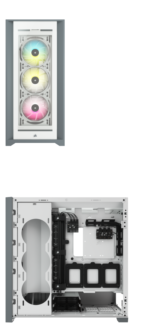 iCUE 5000X RGB 強化ガラスミッドタワー ATX PC スマートケース — ブラック