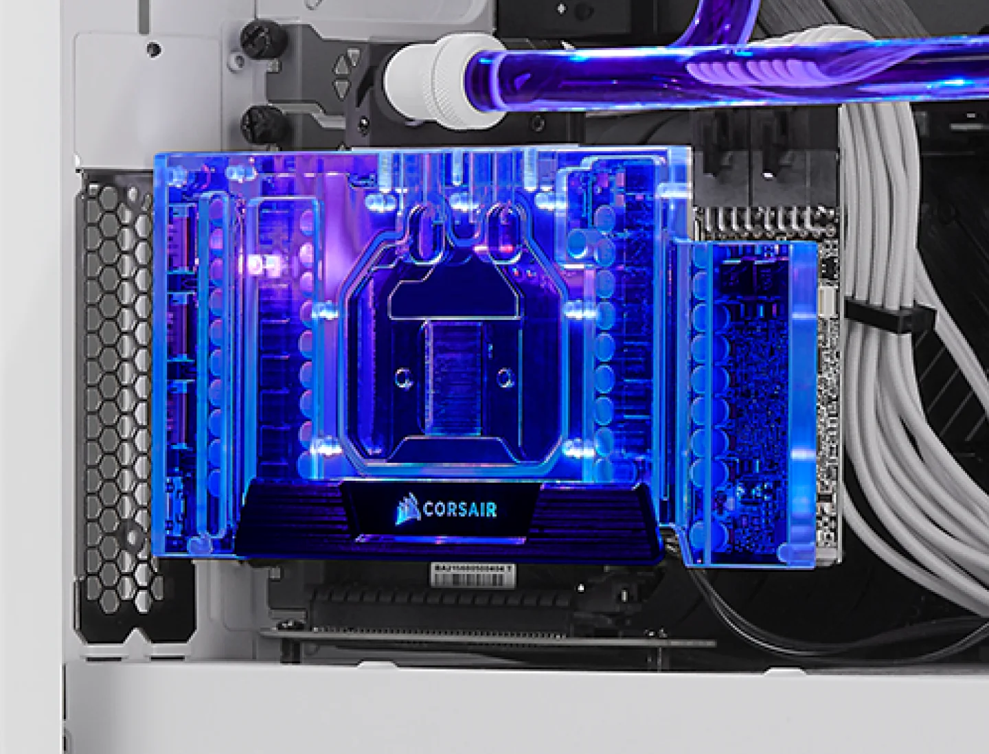 A graphics card mounted vertically in a 5000D RGB AIRFLOW case.