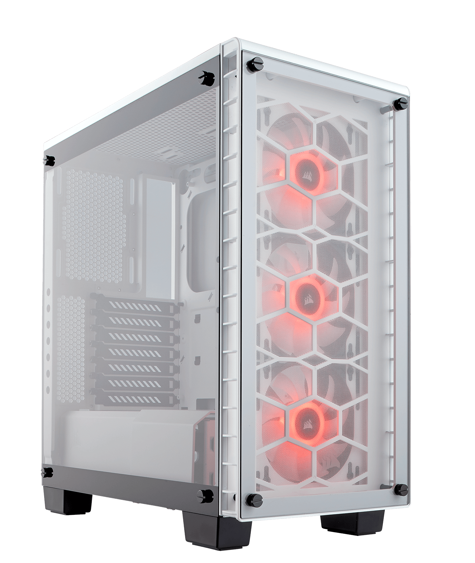Slumkvarter Oberst Mellem Crystal Series 460X RGB Compact ATX Mid-Tower Case — White