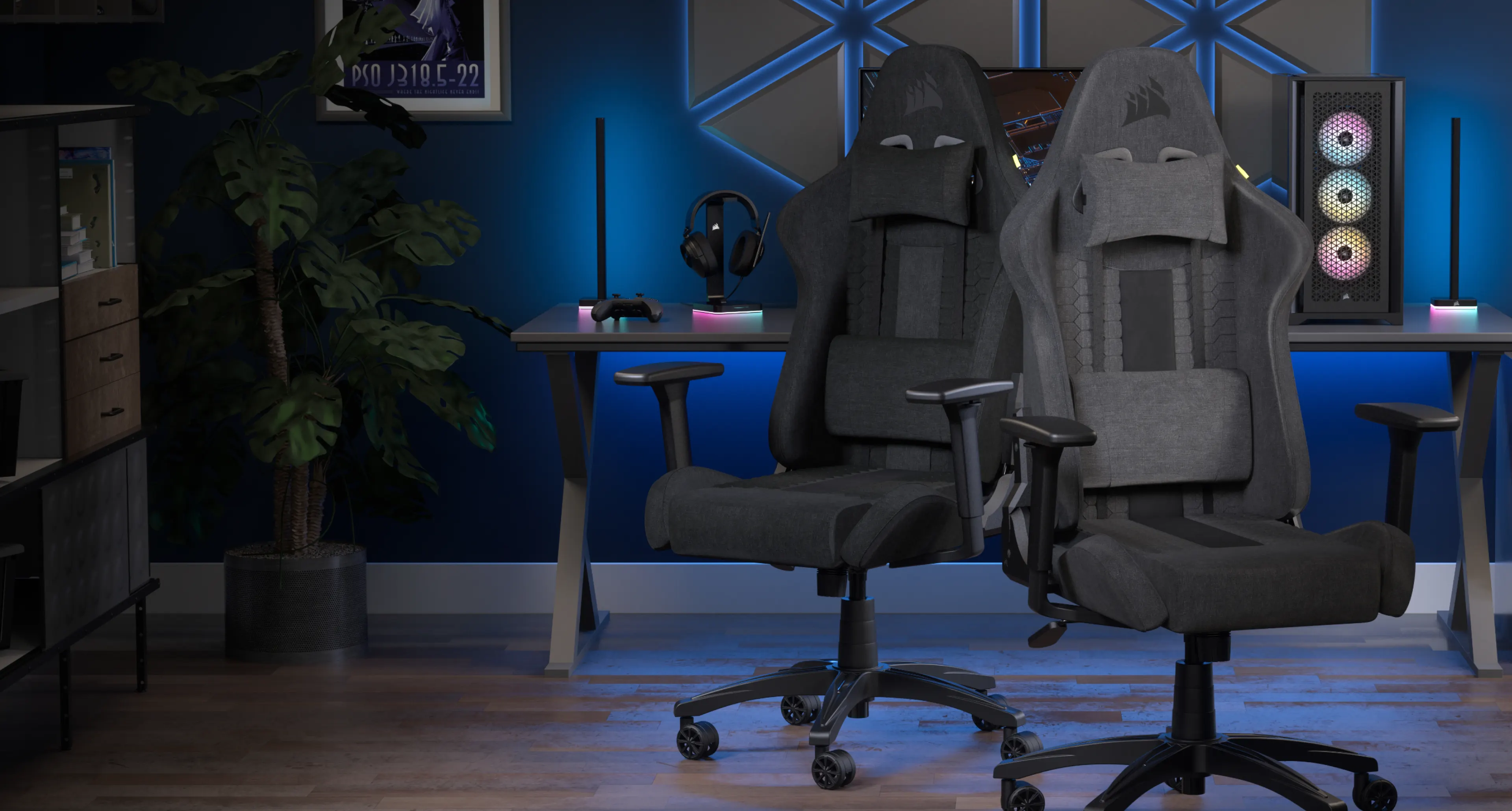 RELAXED gaming chairs in different color combinations.
