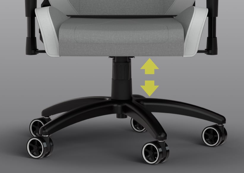 TC200 Chair base and arm showing height adjustments