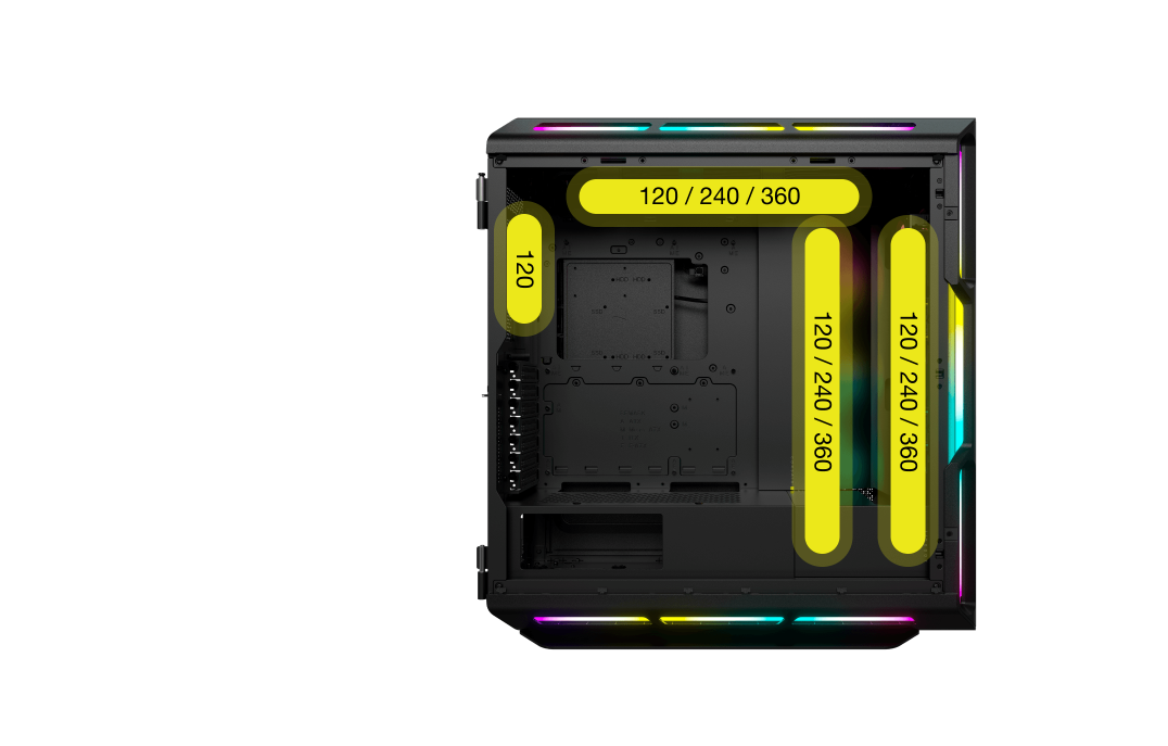 iCUE 5000T RGB 強化ガラスミッドタワー ATX PC ケース — ホワイト