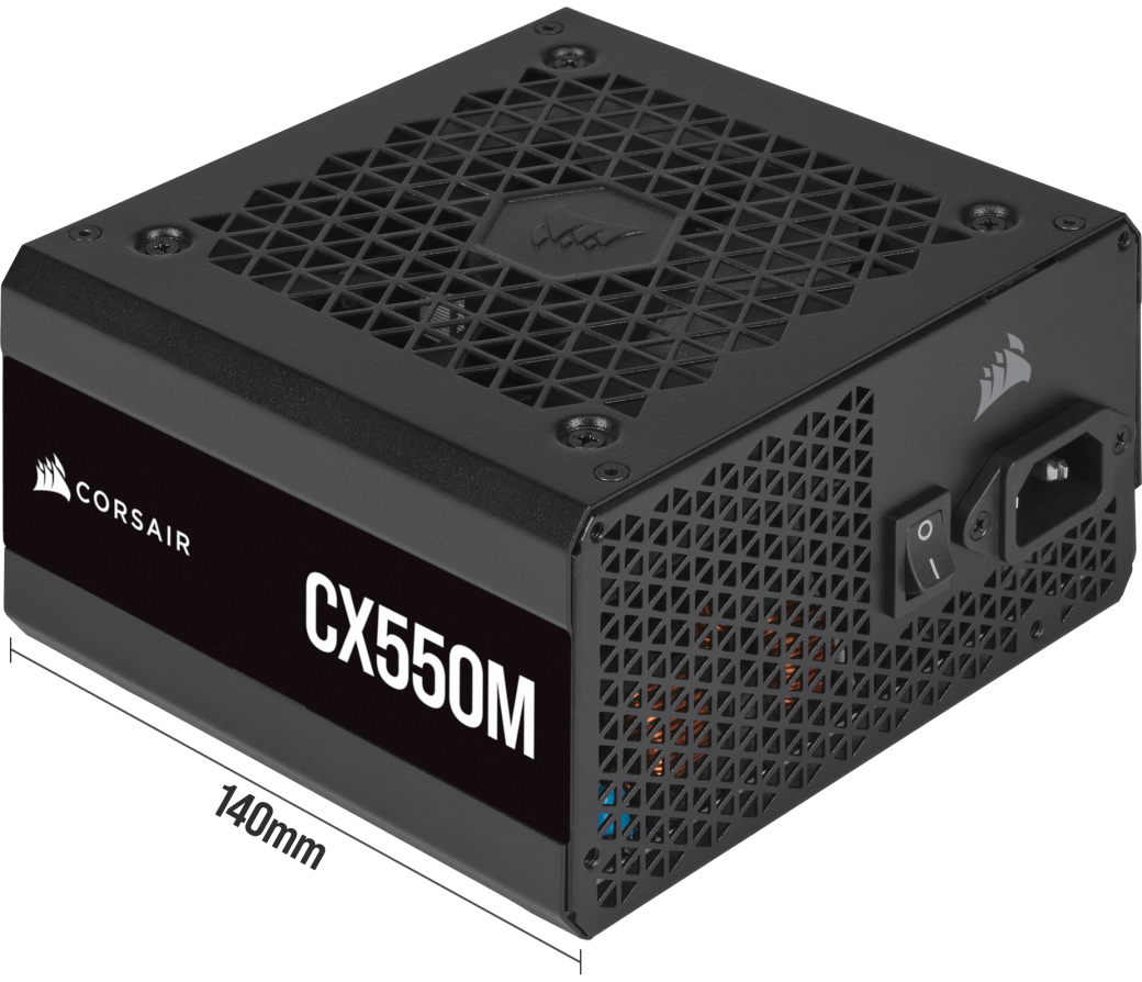 CORSAIR CX550M SEMI MODULAR ATX PSU - Compact Size