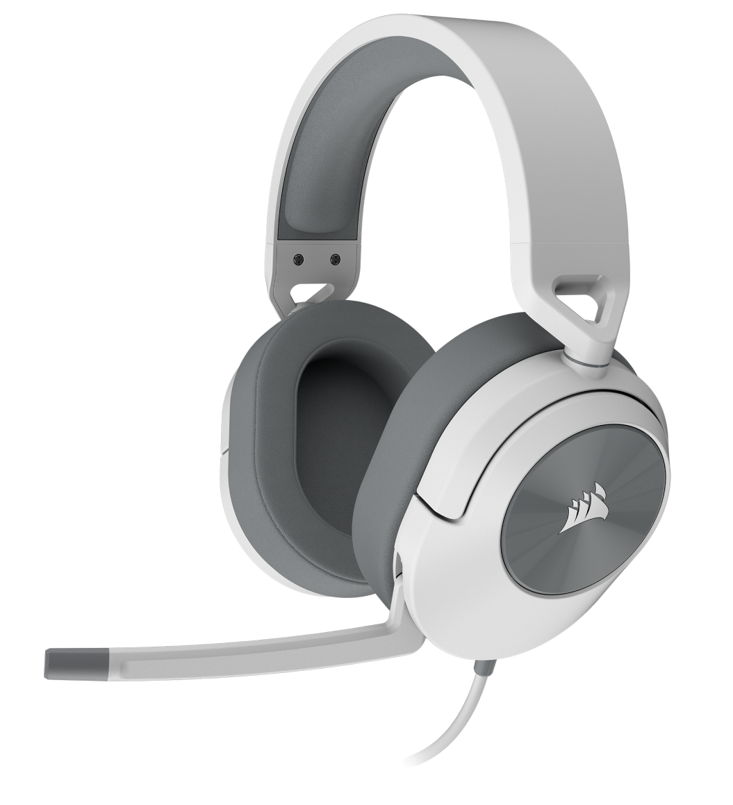 HS55 SURROUND wired gaming headset with visualization of 7.1 surround audio. 