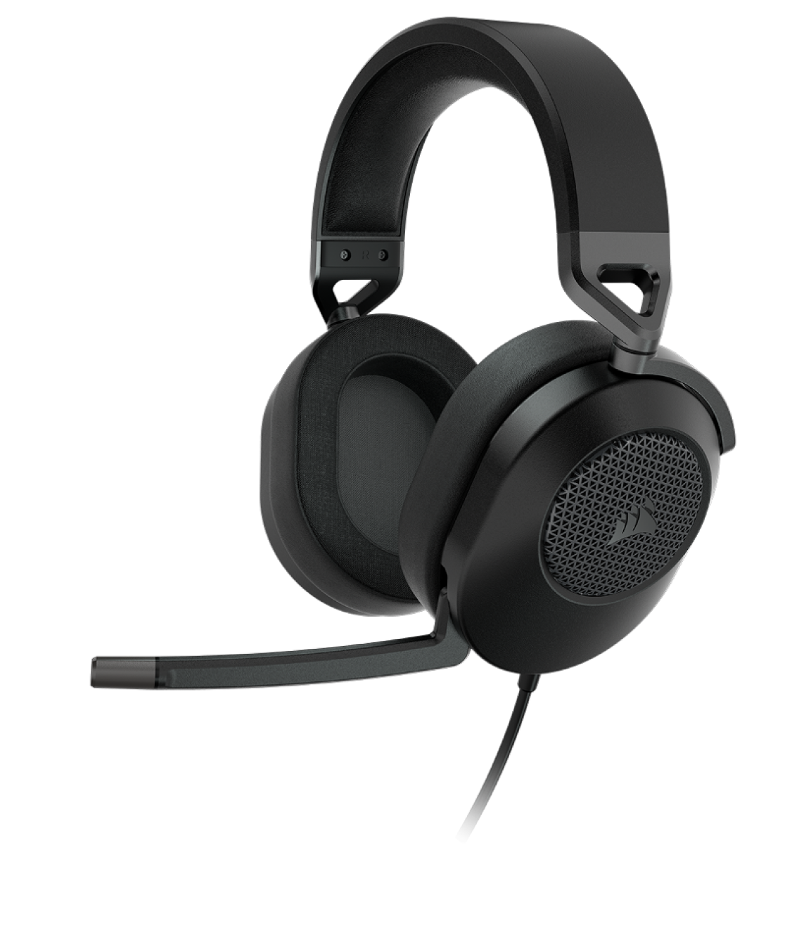 HS65 SURROUND wired gaming headset with visualization of 7.1 surround audio. 