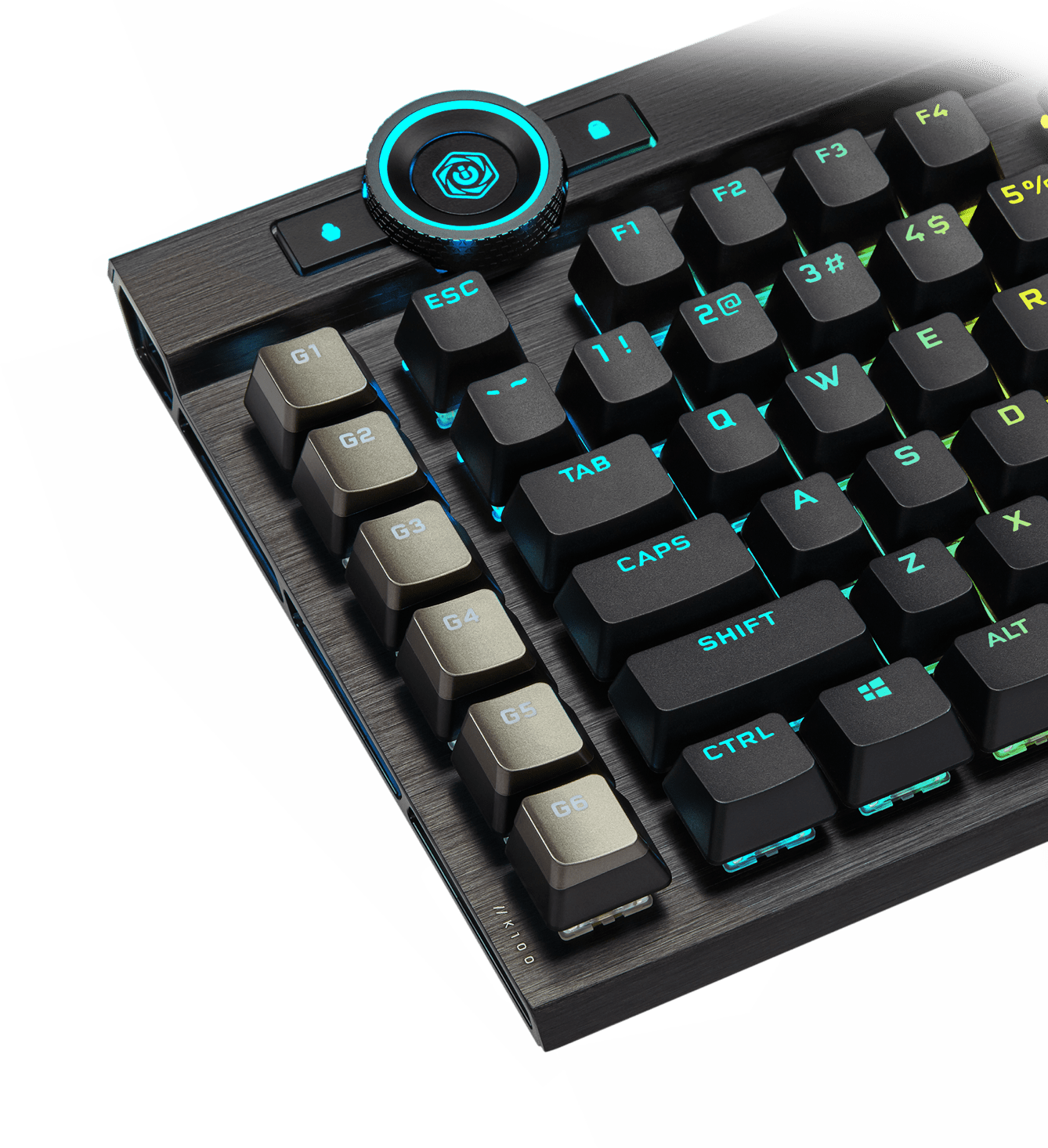 Teclado mecánico para juegos Corsair K100 RGB con cable - Interruptores de  teclas plateados CHERRY MX SPEED