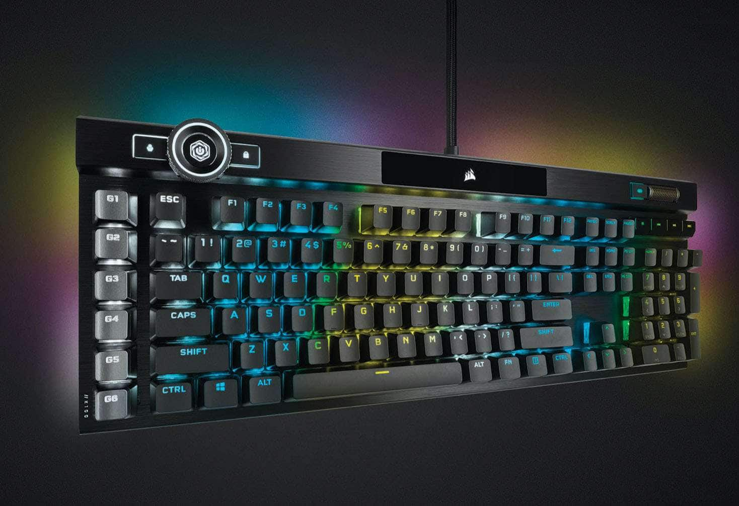  CORSAIR Teclado mecánico para juegos K100 RGB - Interruptores  de teclas CHERRY MX SPEED RGB Silver - Teclas PBT de doble disparo -  Compatible con cubierta Elgato Stream y iCUE 