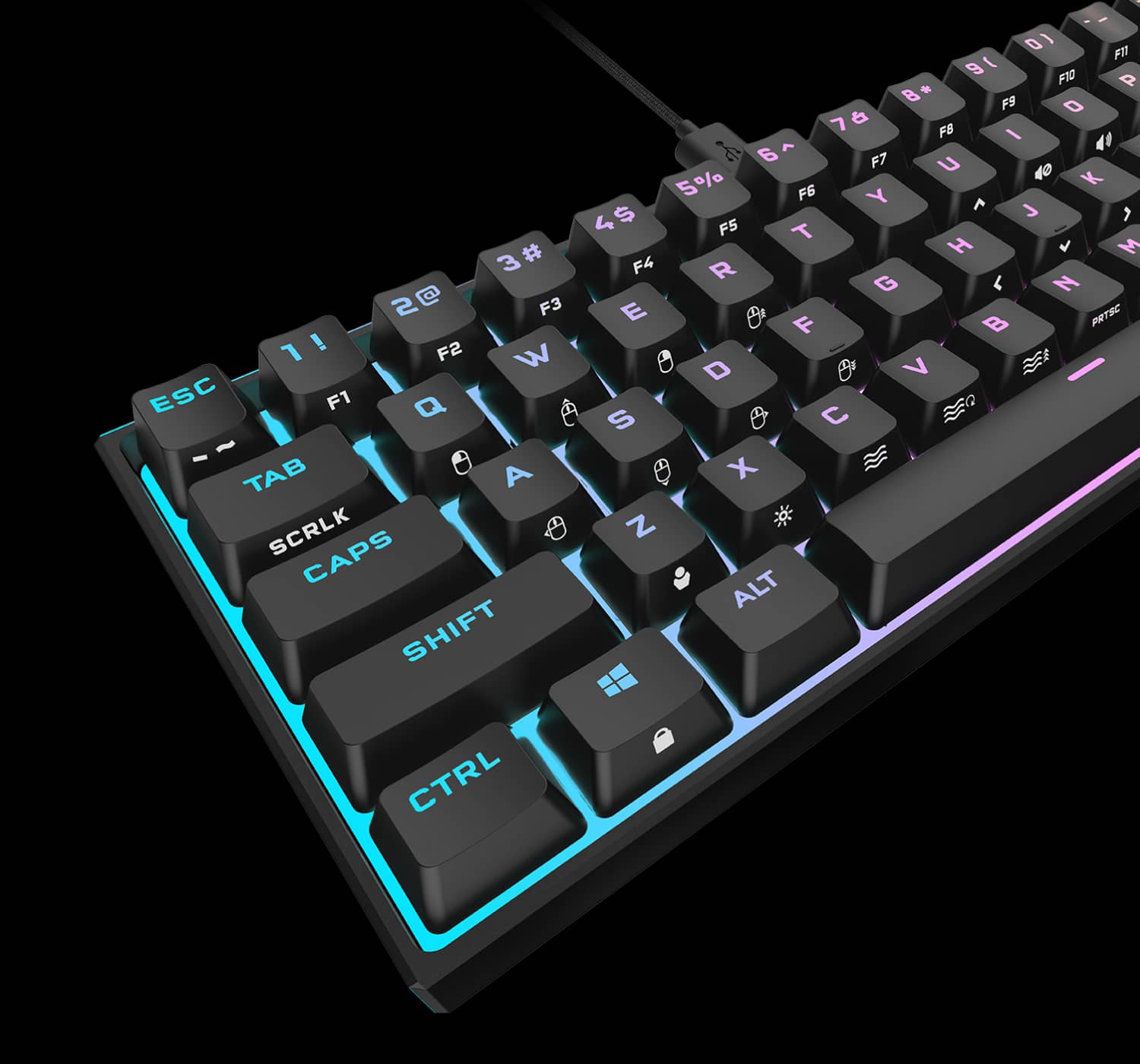 K65 RGB MINI 60% Mechanical Gaming Keyboard — CHERRY MX SPEED — Black