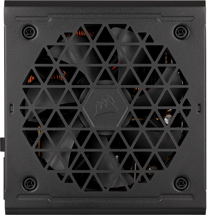 Close up shot of the fan on the CORSAIR power supply