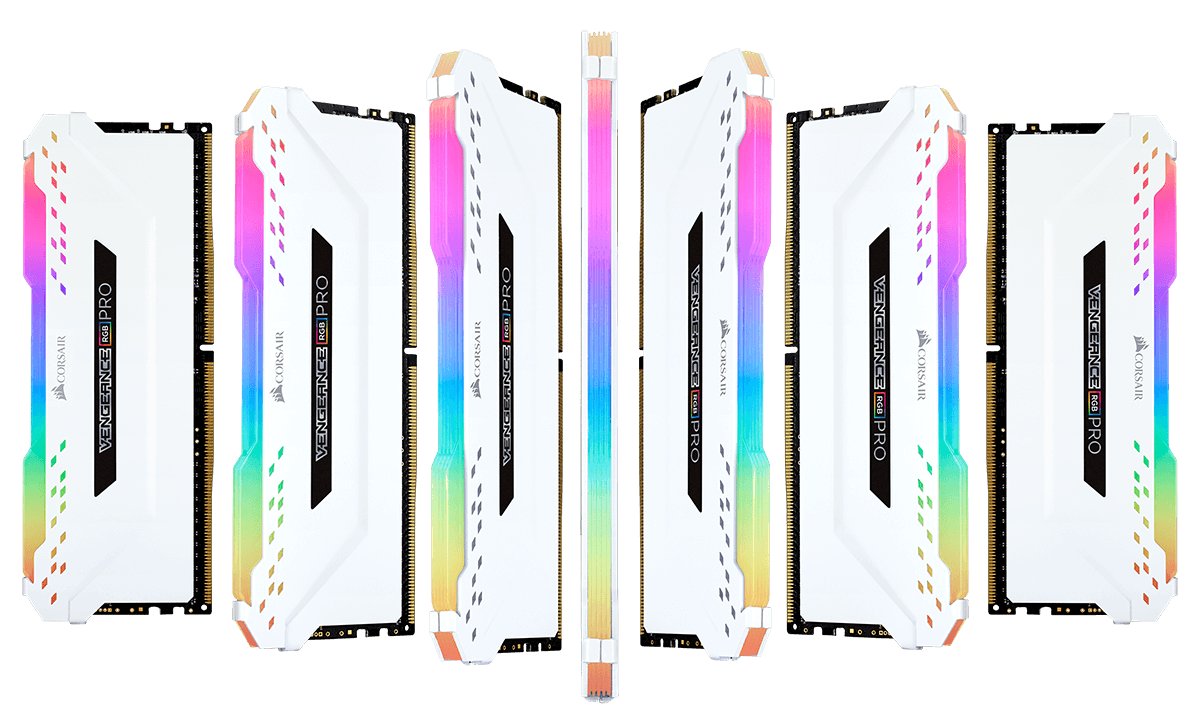 Corsair VENGEANCE® RGB PRO 16GB (2 x 8GB) DDR4 DRAM 3600MHz C18 Memory Kit — White 4