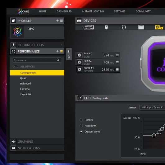 cue corsair temp monitor
